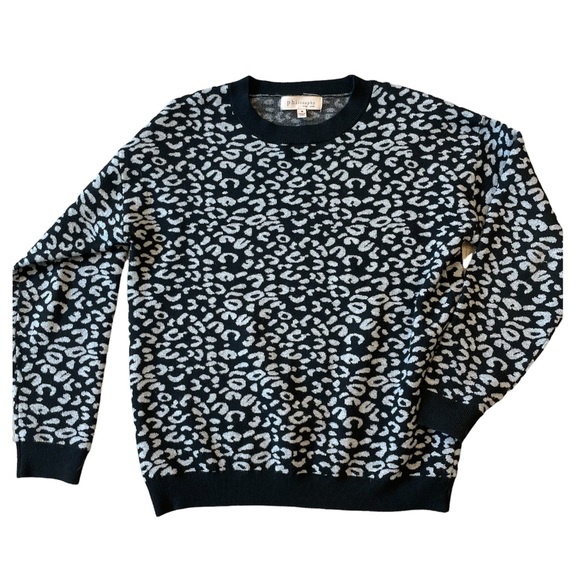 PHILOSOPHY Animal Print Crewneck Sweater - Picture 1 of 9
